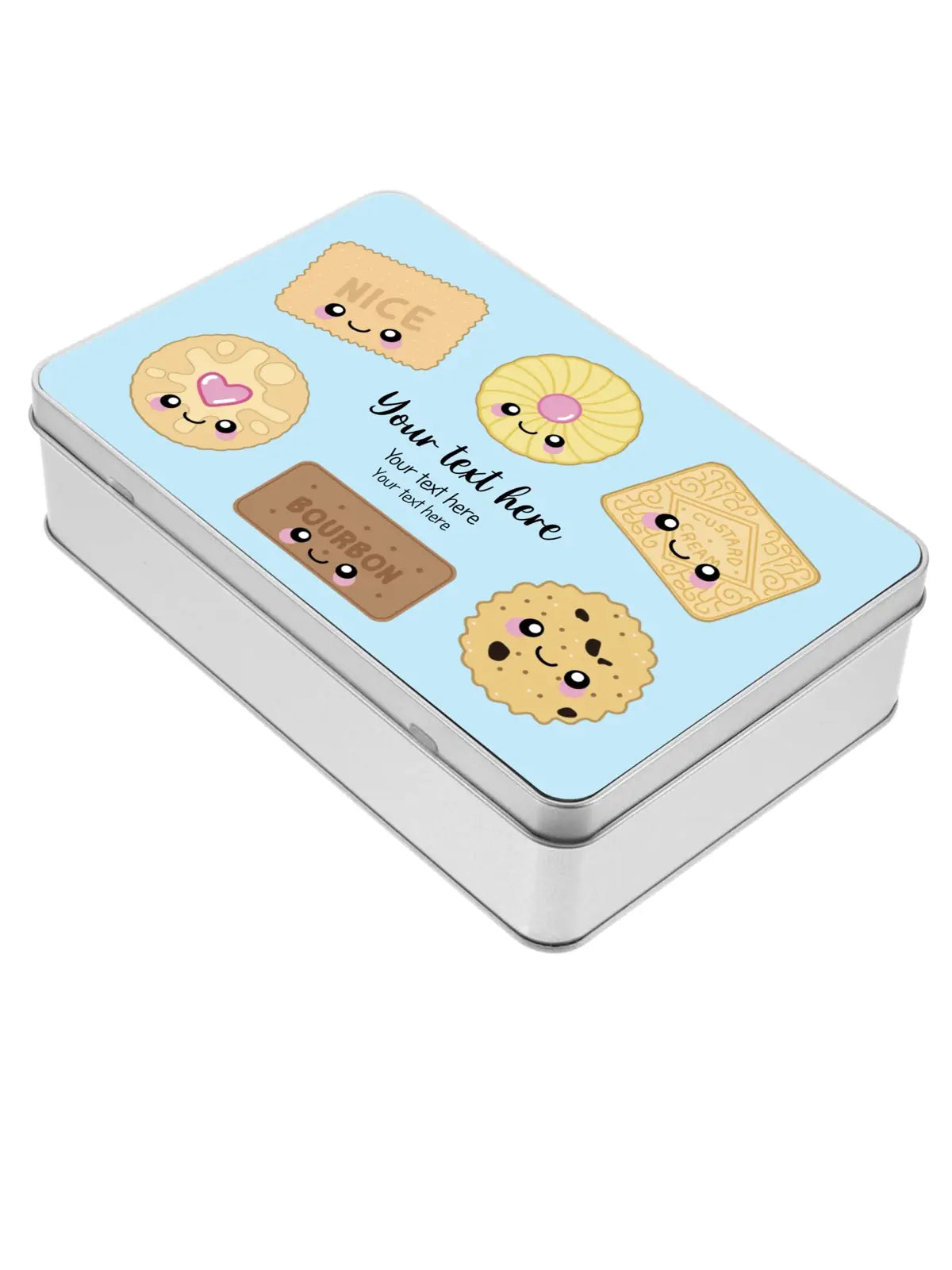 Personalised Biscuits Your Text and Background Colour Storage Gift Tin