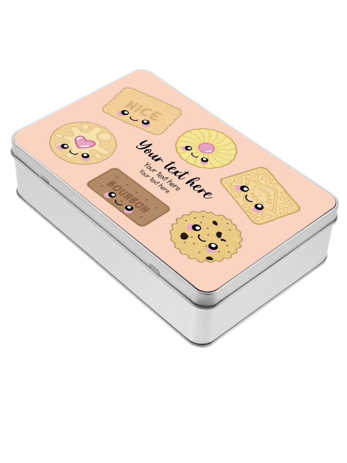 Personalised Biscuits Your Text and Background Colour Storage Gift Tin