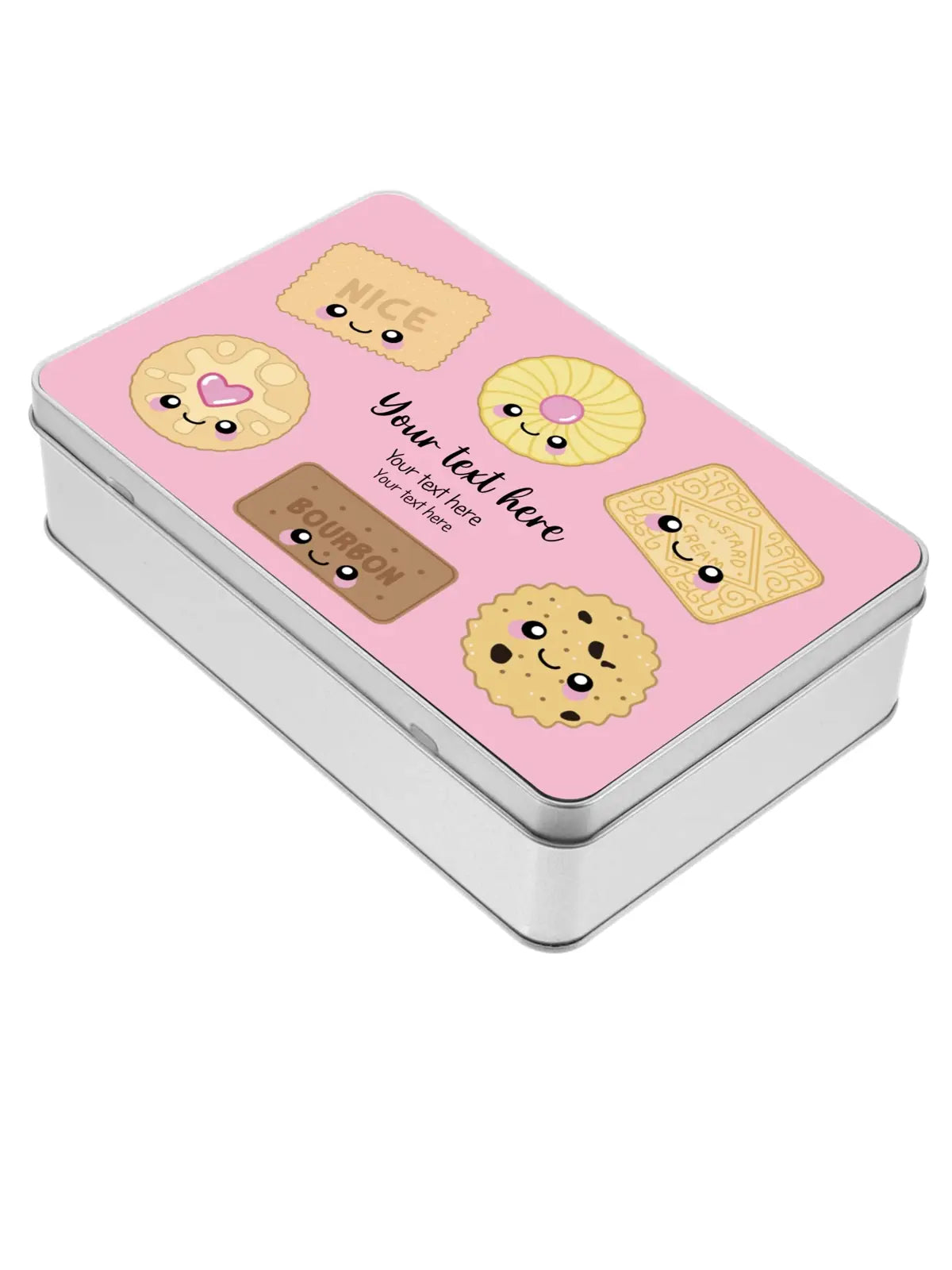 Personalised Biscuits Your Text and Background Colour Storage Gift Tin