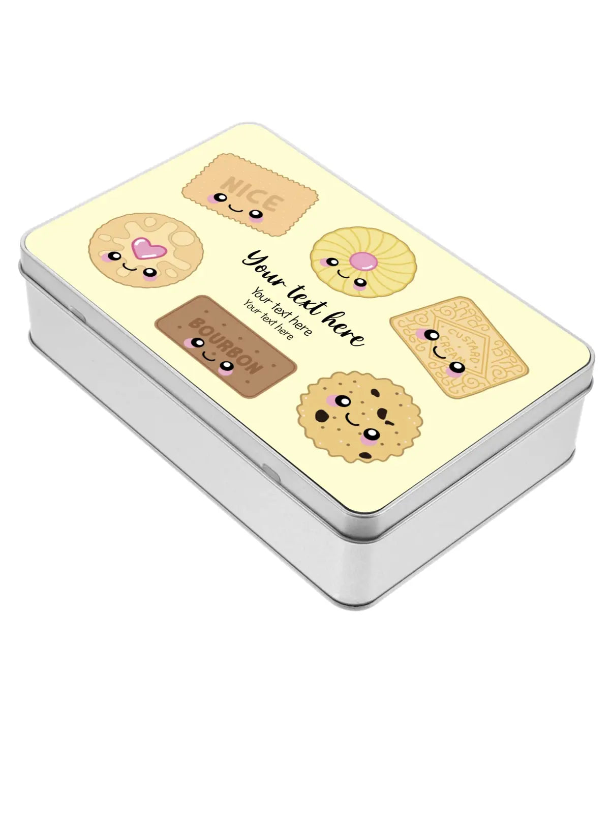 Personalised Biscuits Your Text and Background Colour Storage Gift Tin